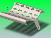 CAD of surgical arm rest plate and mounting arm